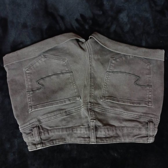 black/greyish / stretch jean shorts with pockets - Picture 4 of 4